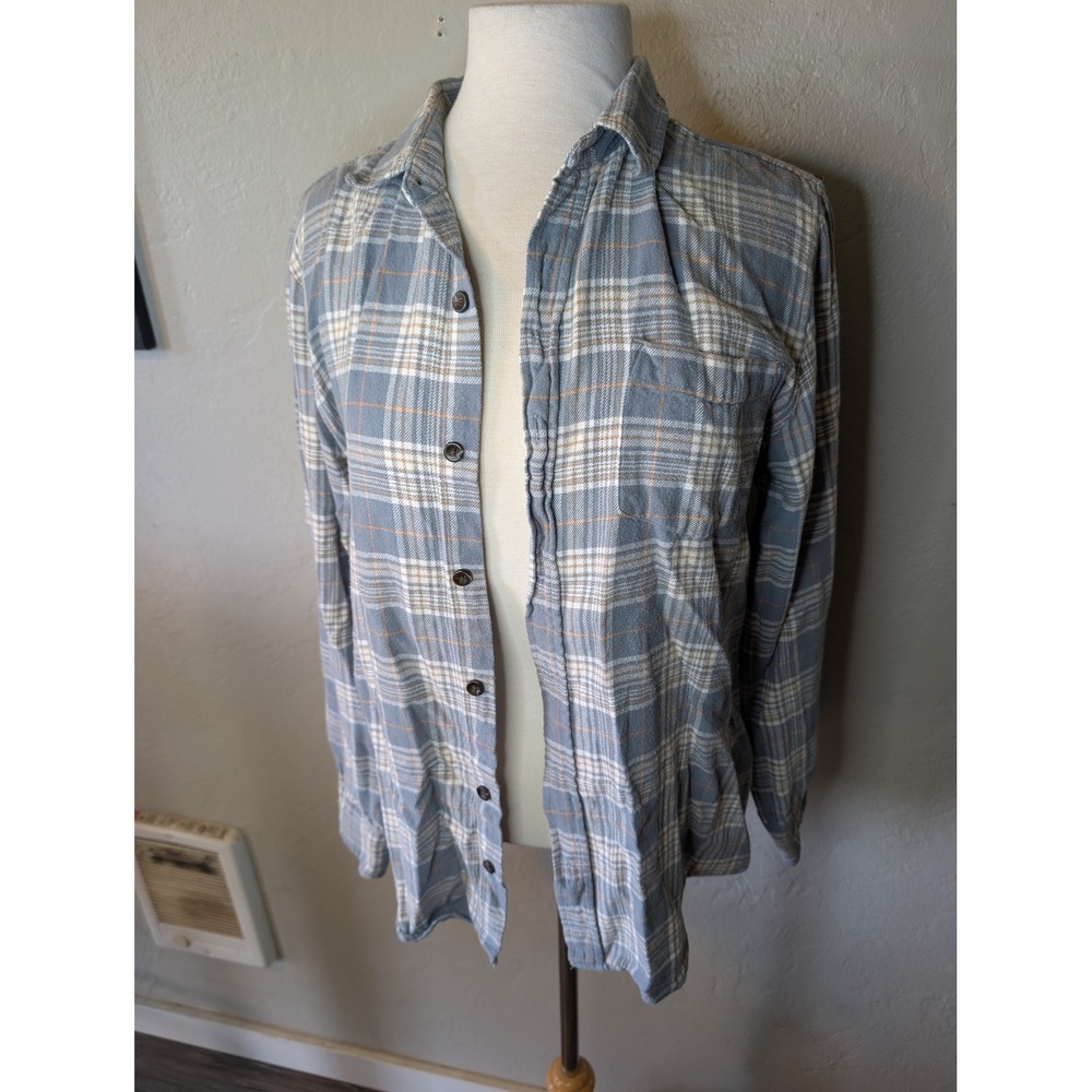 Mens Plaid Casual Button Down Pacsun long sleeve blue / white / grey size M